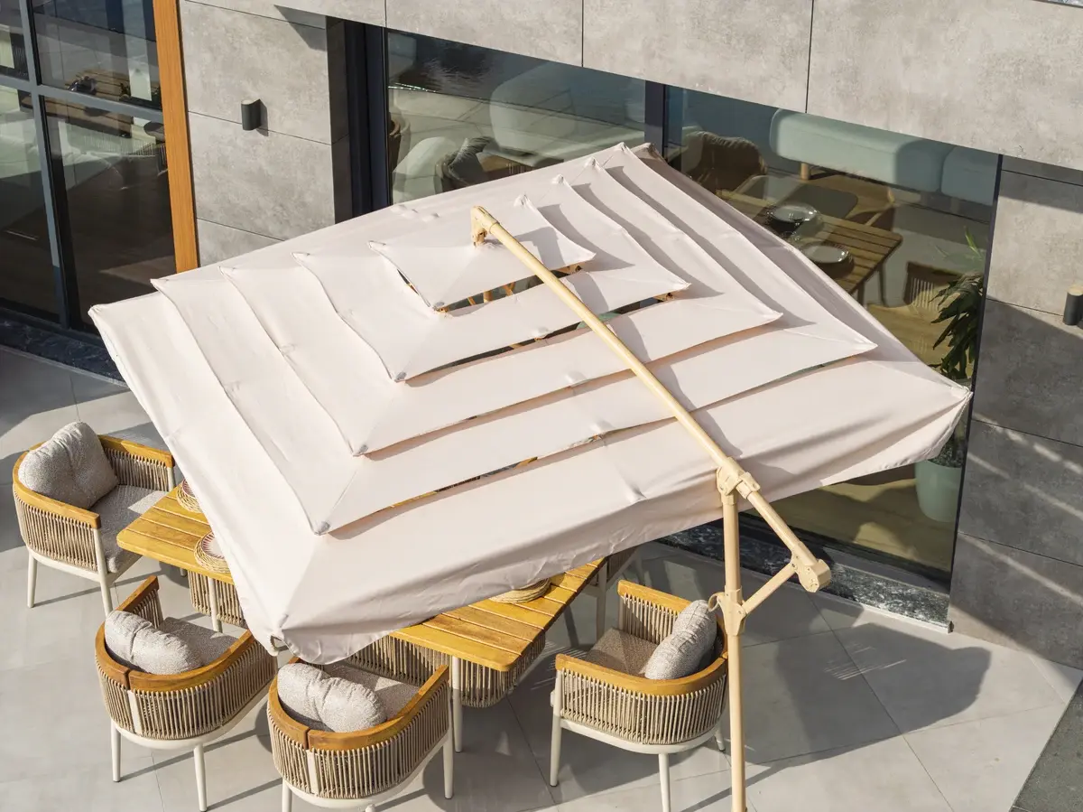 Tibet 5 Katmanlı Bahçe Şemsiyesi Cappuccino 250*250 cm