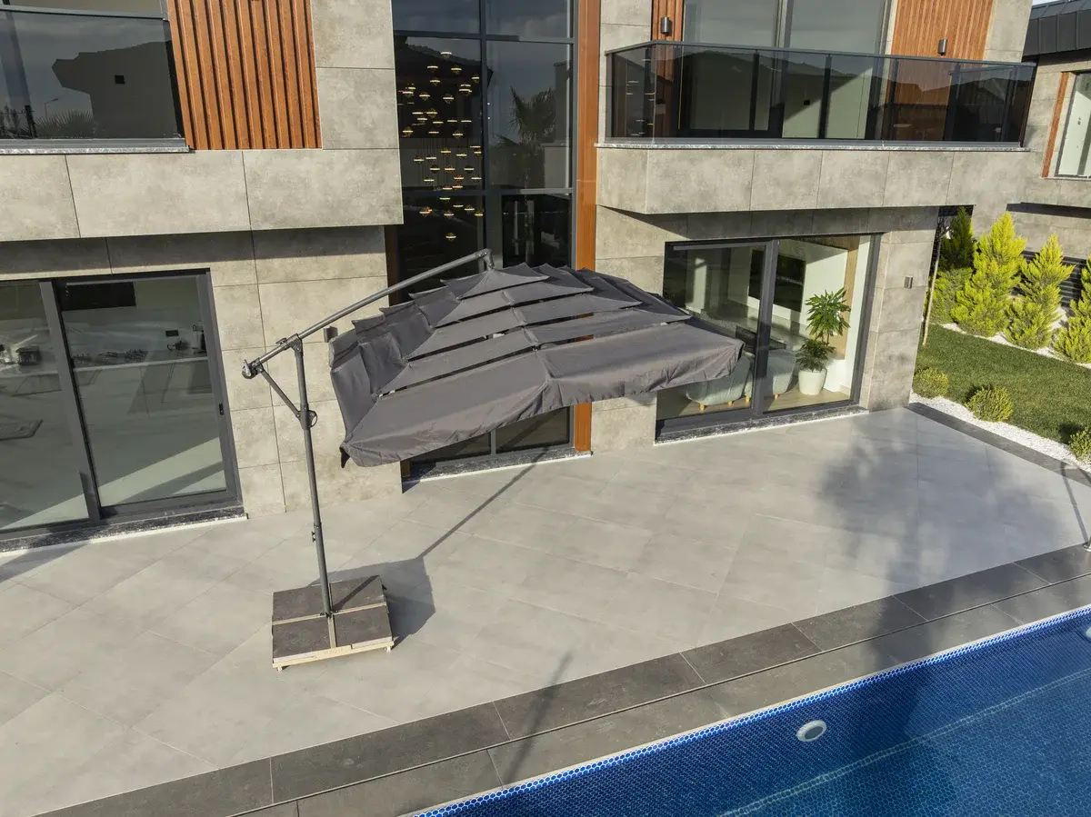 Tibet 5 Katmanlı Bahçe Şemsiyesi Antrasit