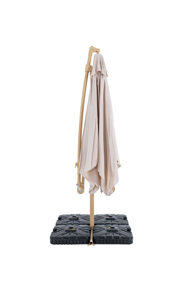 Nemrut Yandan Gövdeli Ahşap Desen Kare Şemsiye 250 x 250 cm