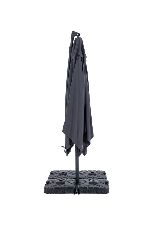 Nemrut Yandan Gövdeli Antrasit Kare Şemsiye 250 x 250 cm